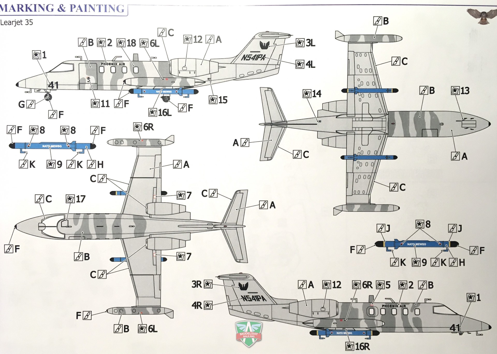 1/72 Amodel/Sova Learjet 35 kit # 72019 