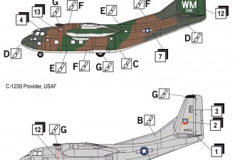 Scale model  C-123B/K "Provider" military transporter